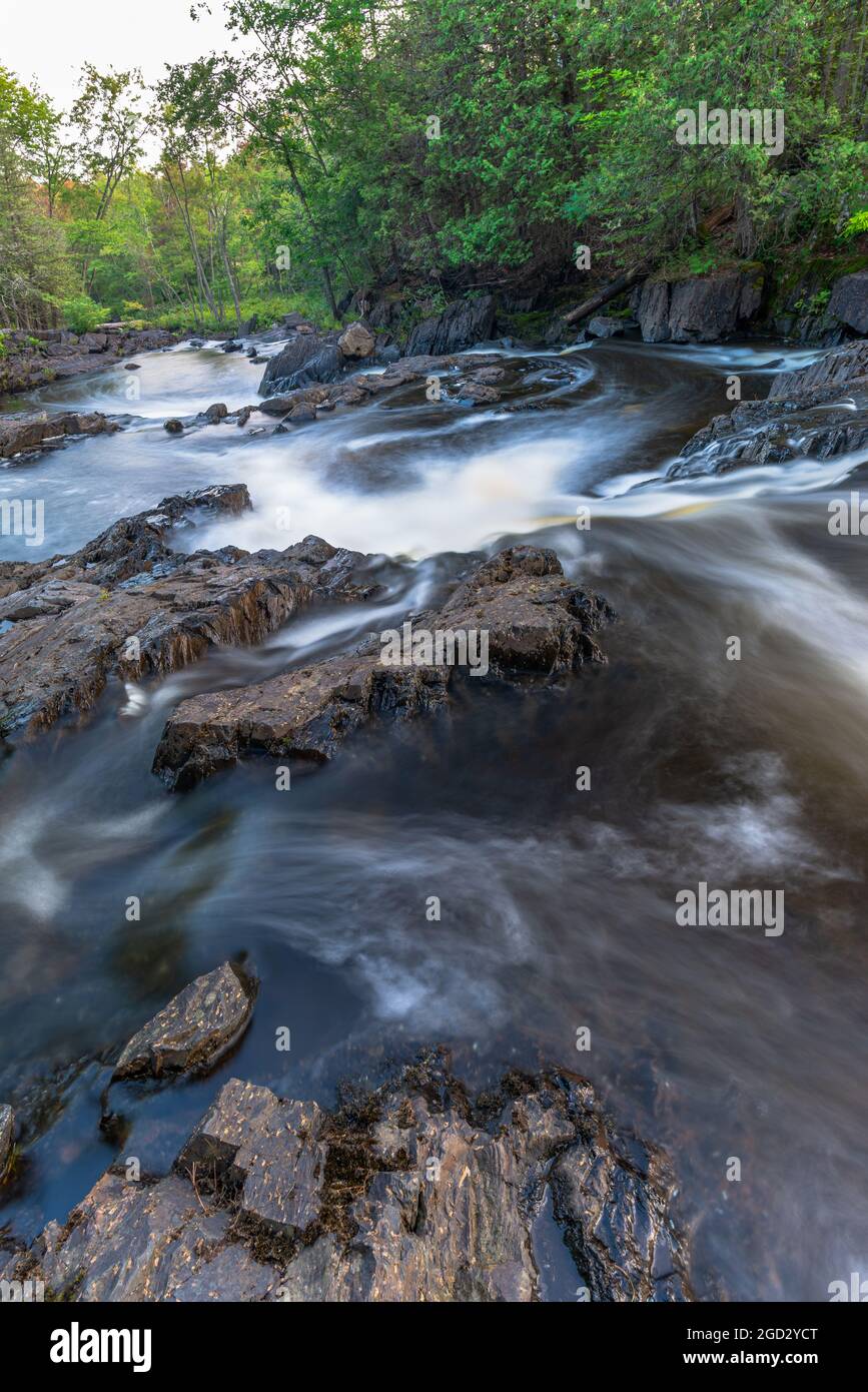 Chutes de la Cordova supérieure et inférieure Havelock Bethuen Ontario Canada en été Banque D'Images