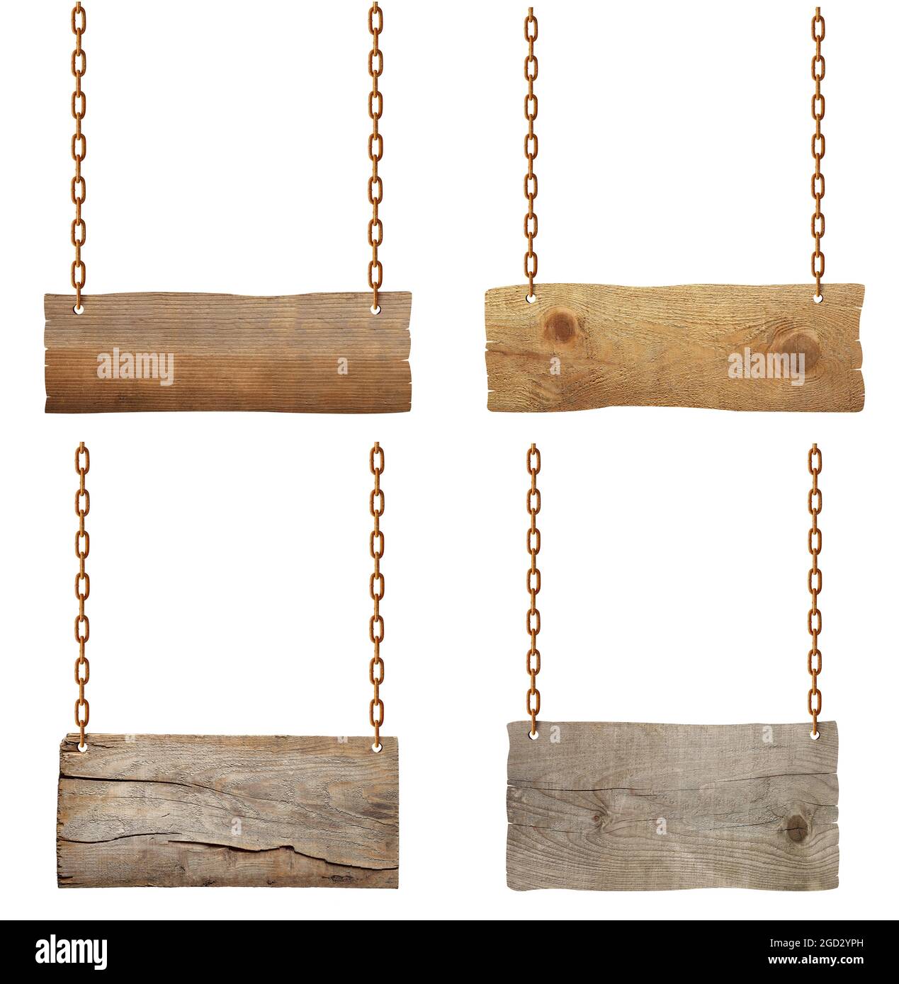 panneau en bois chaîne corde panneau signe corde corde vide fond de message bannière vieux vintage suspendu Banque D'Images