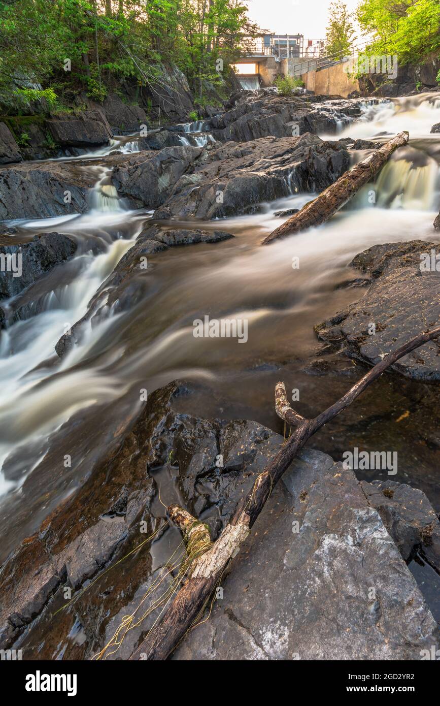 Chutes de la Cordova supérieure et inférieure Havelock Bethuen Ontario Canada en été Banque D'Images