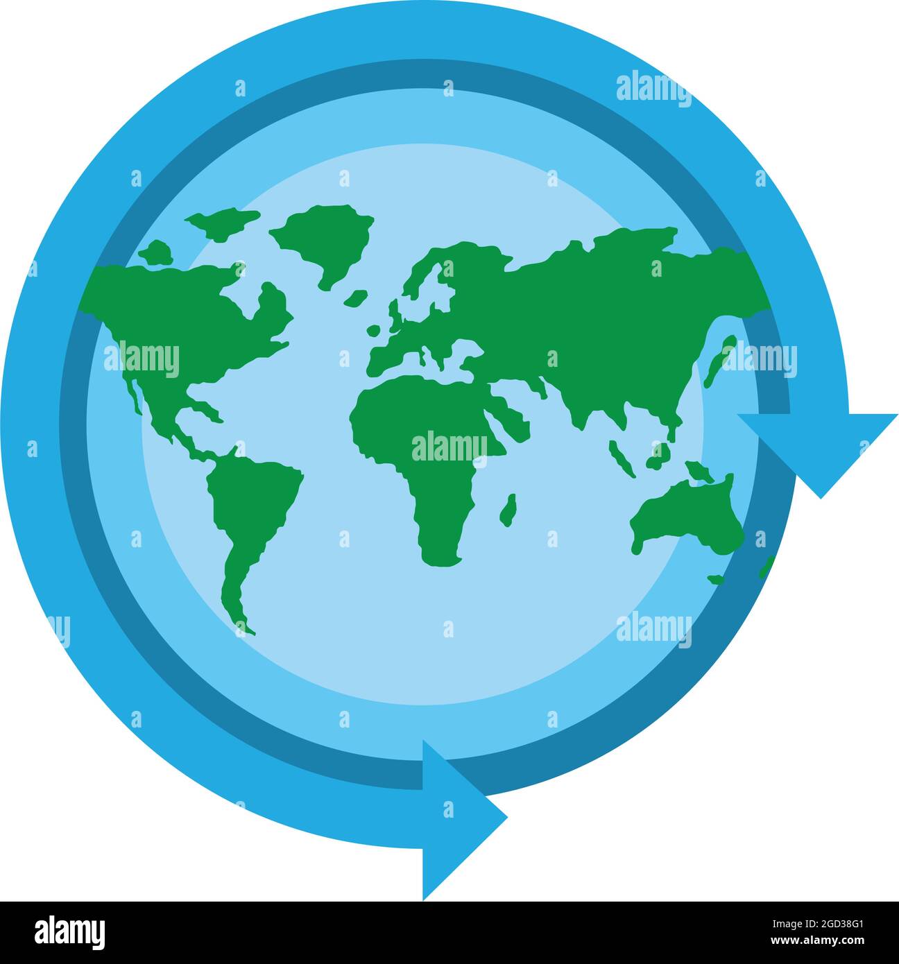 carte du monde avec flèche Image Vectorielle Stock - Alamy