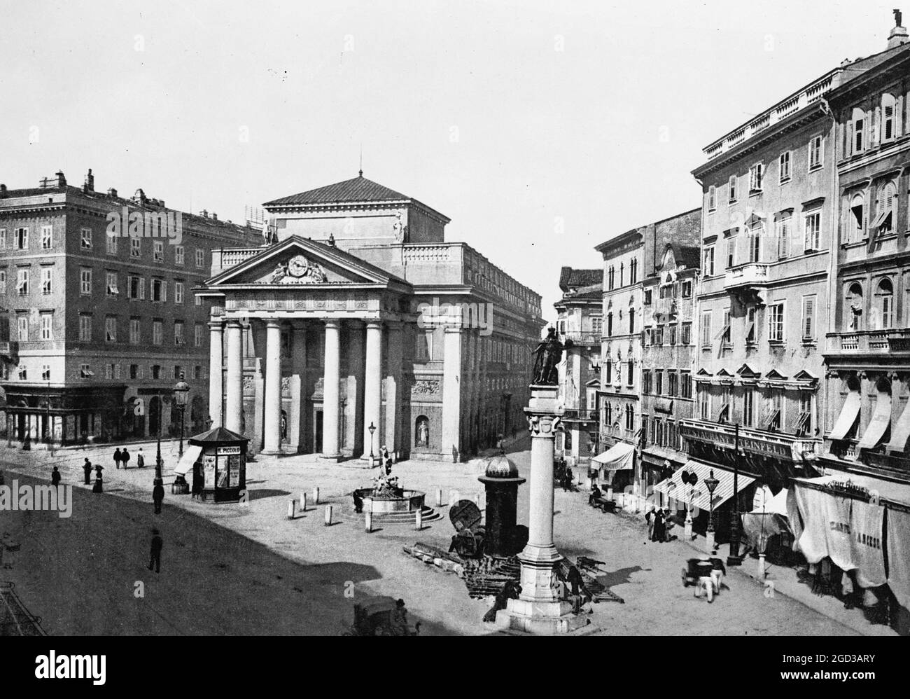 Trieste, Autriche. Place d'échange environ entre 1909 et 1919 Banque D'Images