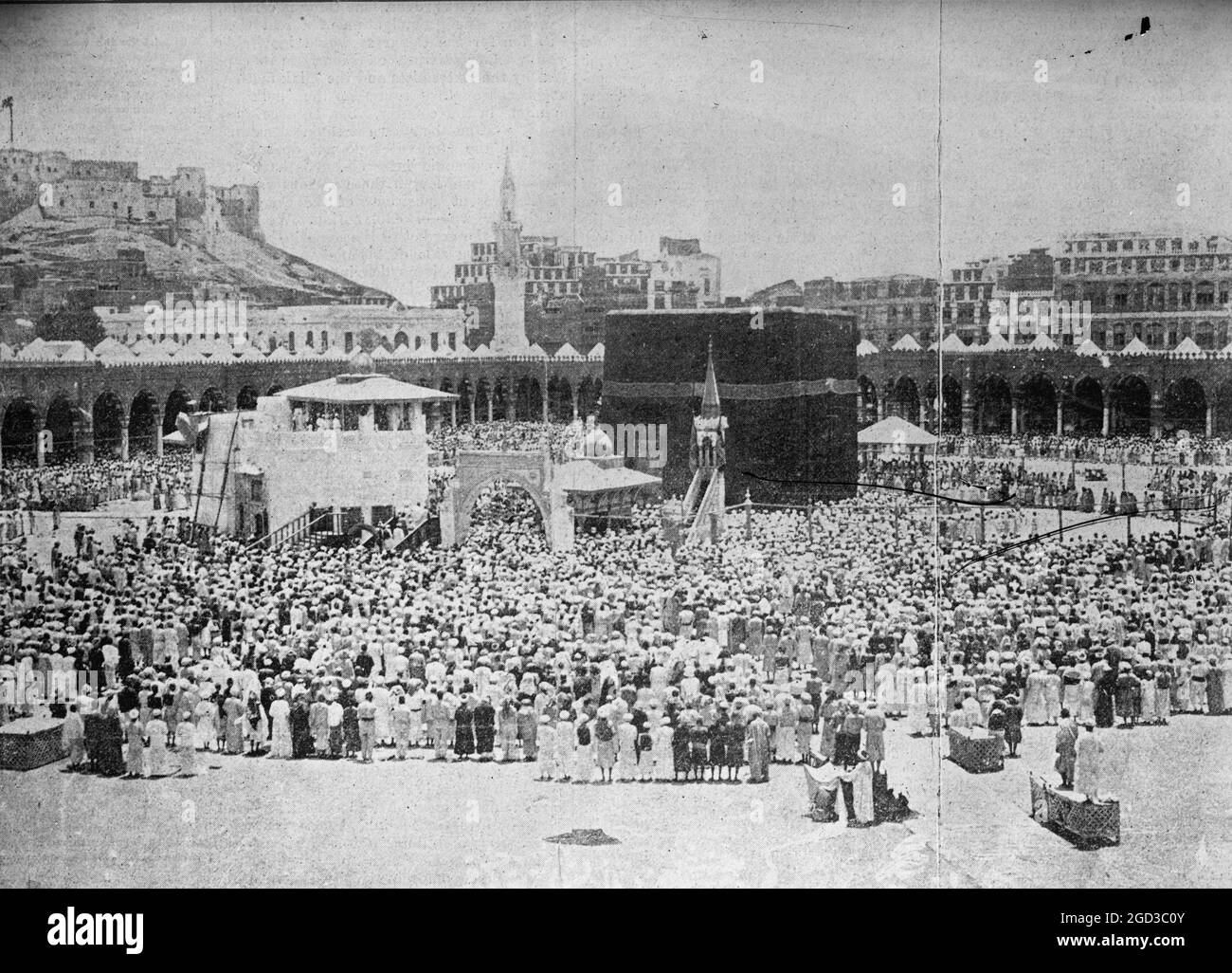 Palestine, musulman [musulman] pèlerins à la Kaaba, sanctuaire sacré dans la ville sainte de la Mecque entre 1909 et 1919 Banque D'Images