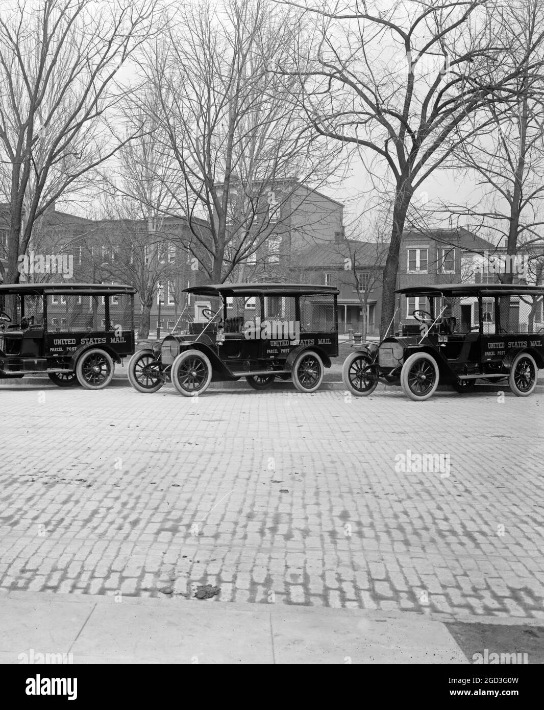 Les camions postaux américains sont situés entre 1910 et 1935 Banque D'Images