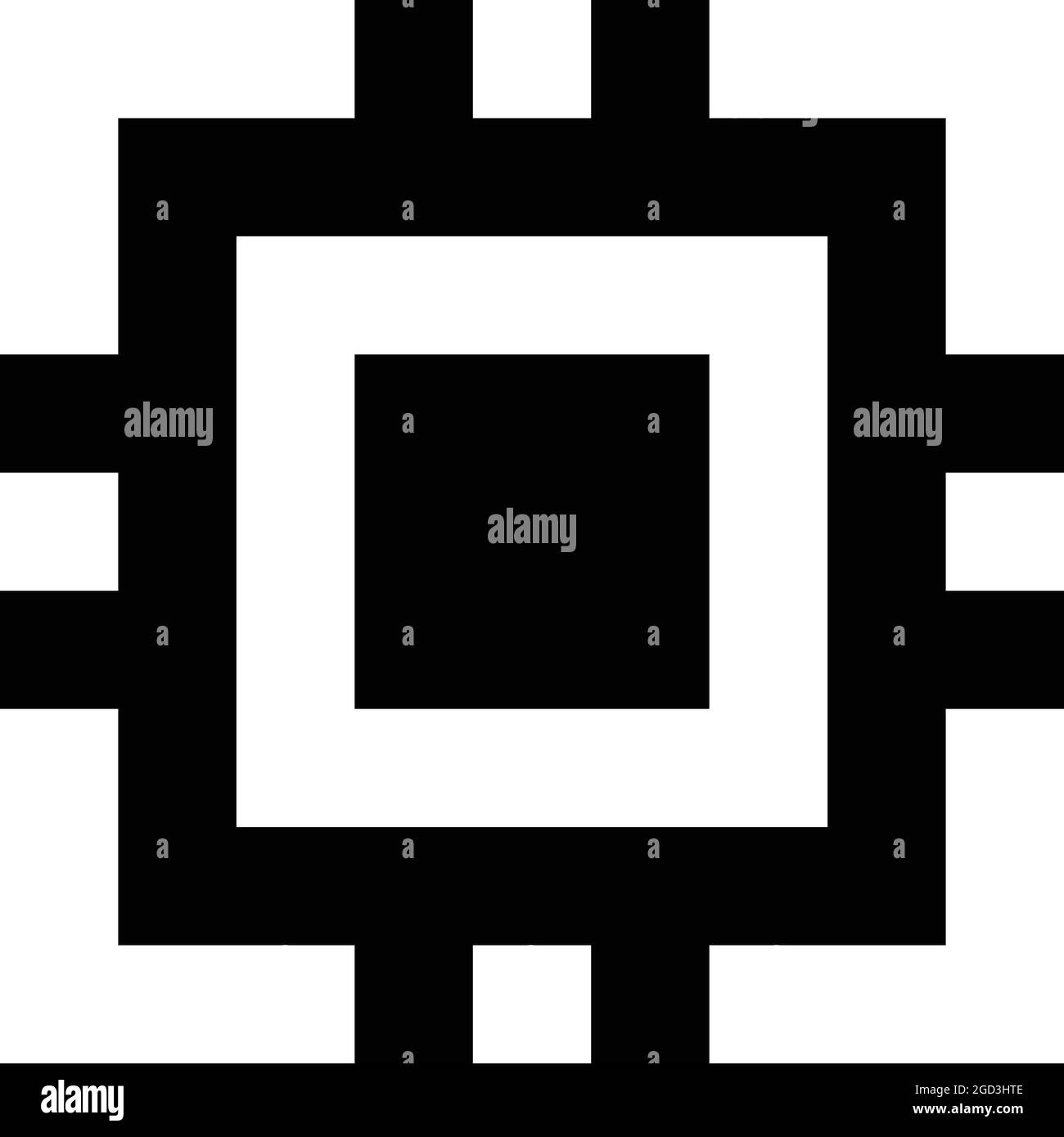 Icône du processeur sur fond blanc. Illustration de Vecteur