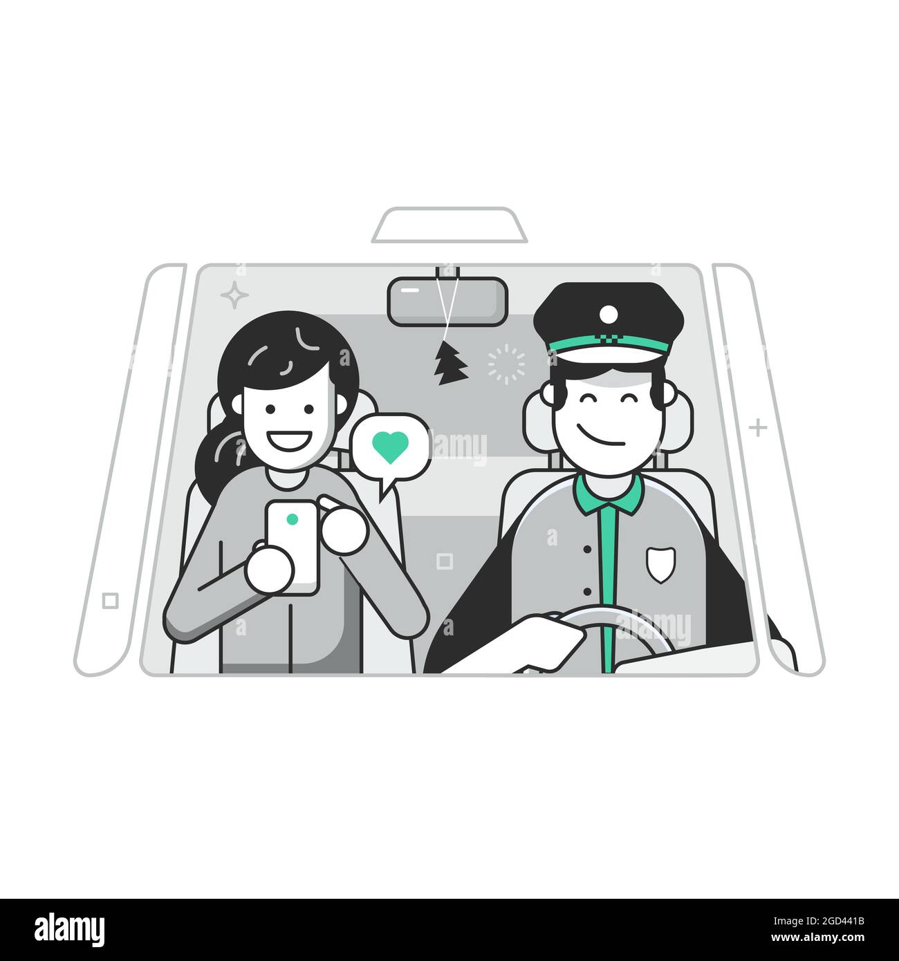 Excellent concept de service de taxi en conception plate Illustration de Vecteur