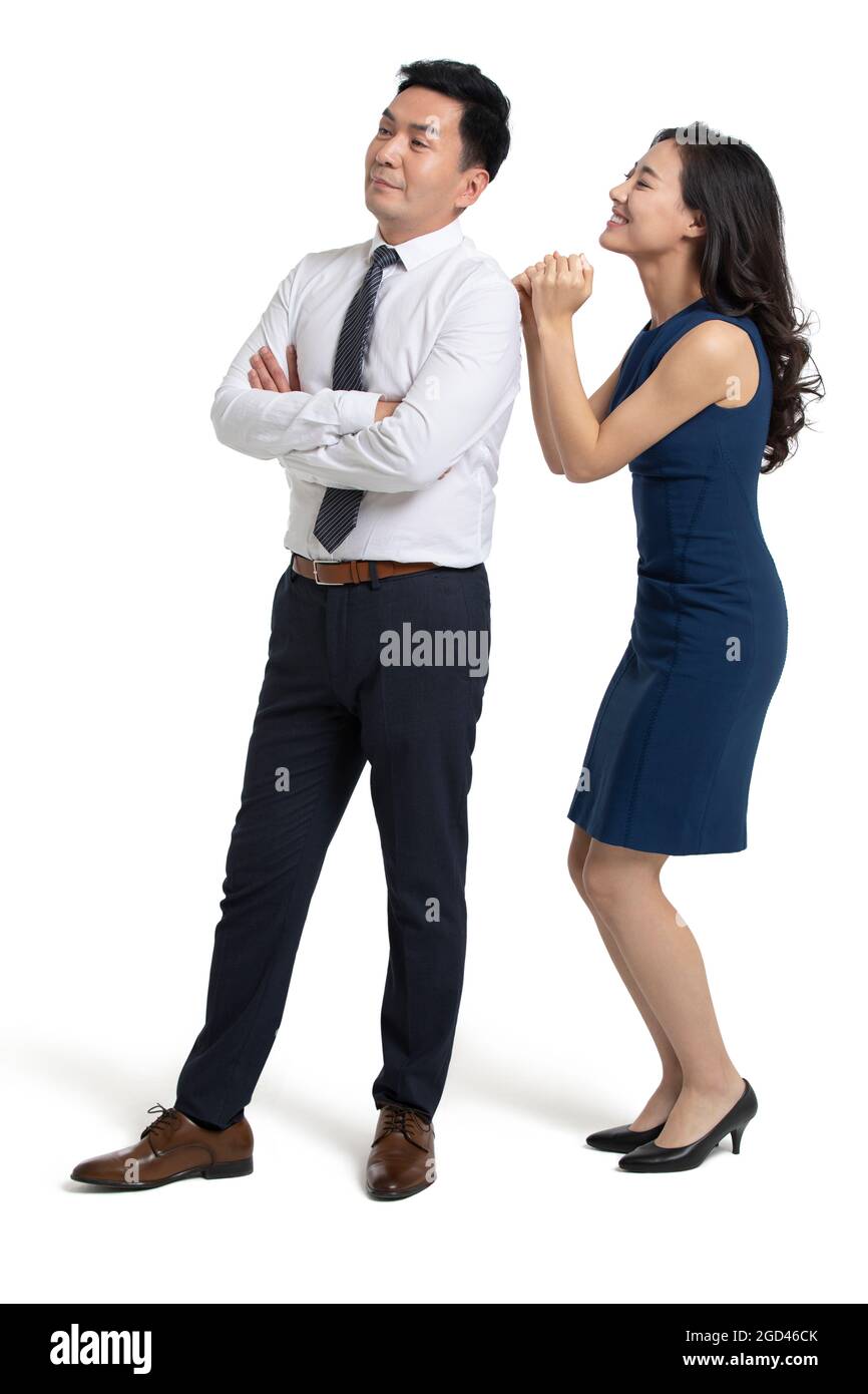 Femme d'affaires flatteuse homme d'affaires Banque D'Images