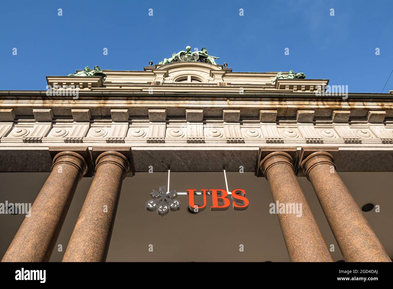 ST. GALLEN, SUISSE - 7 MAI 2020: Union Bank of Switzerland - UBS - banque multinationale d'investissement à Sankt Gallen Banque D'Images