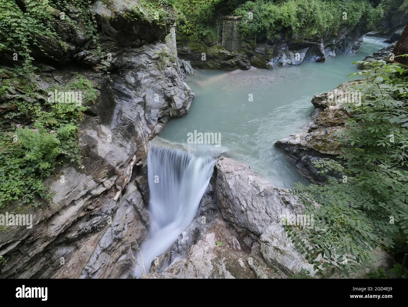 Vue sur l'horrid de Bellano près du lac Lecco, Lombardie, Italie Banque D'Images