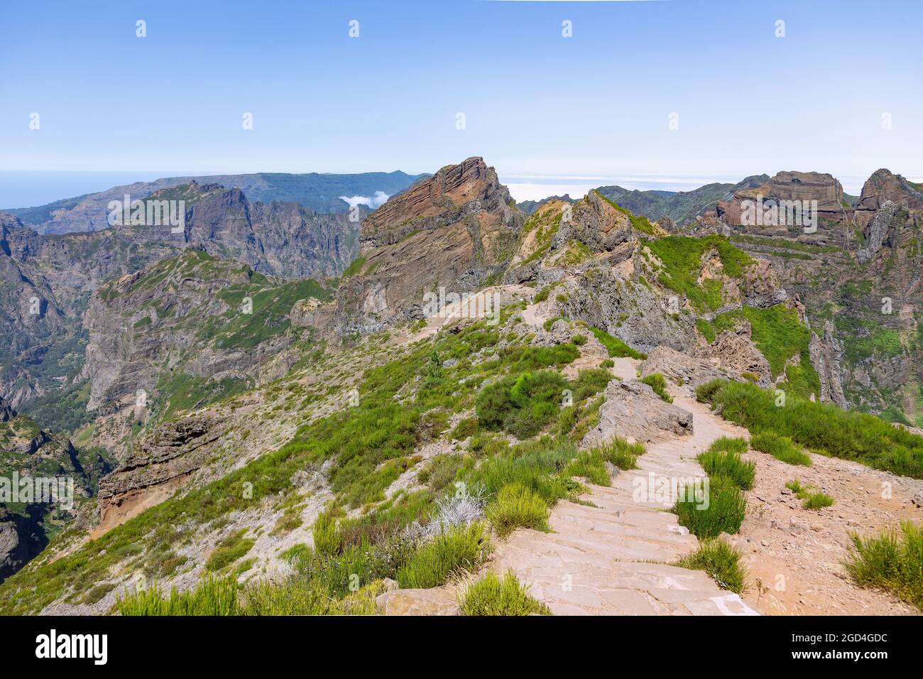 Géographie / voyage, Portugal, Madère, Pico do Arieiro, Pico Ruivo, sommet, sentier de randonnée PR1, DROITS-SUPPLÉMENTAIRES-AUTORISATION-INFO-NON-DISPONIBLE Banque D'Images