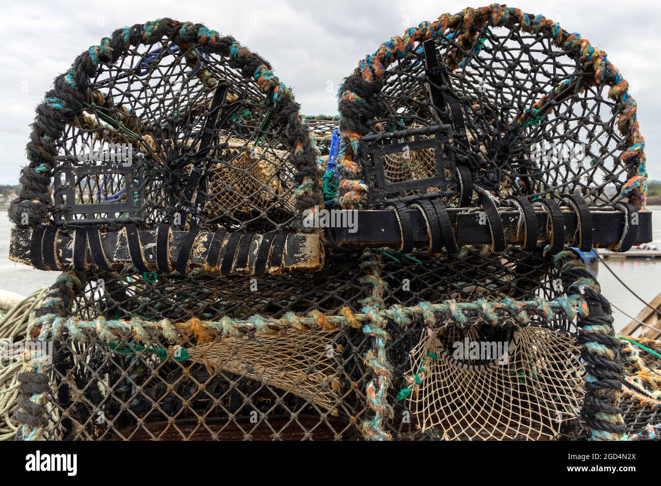 Pots de homard en forme de créel Banque D'Images