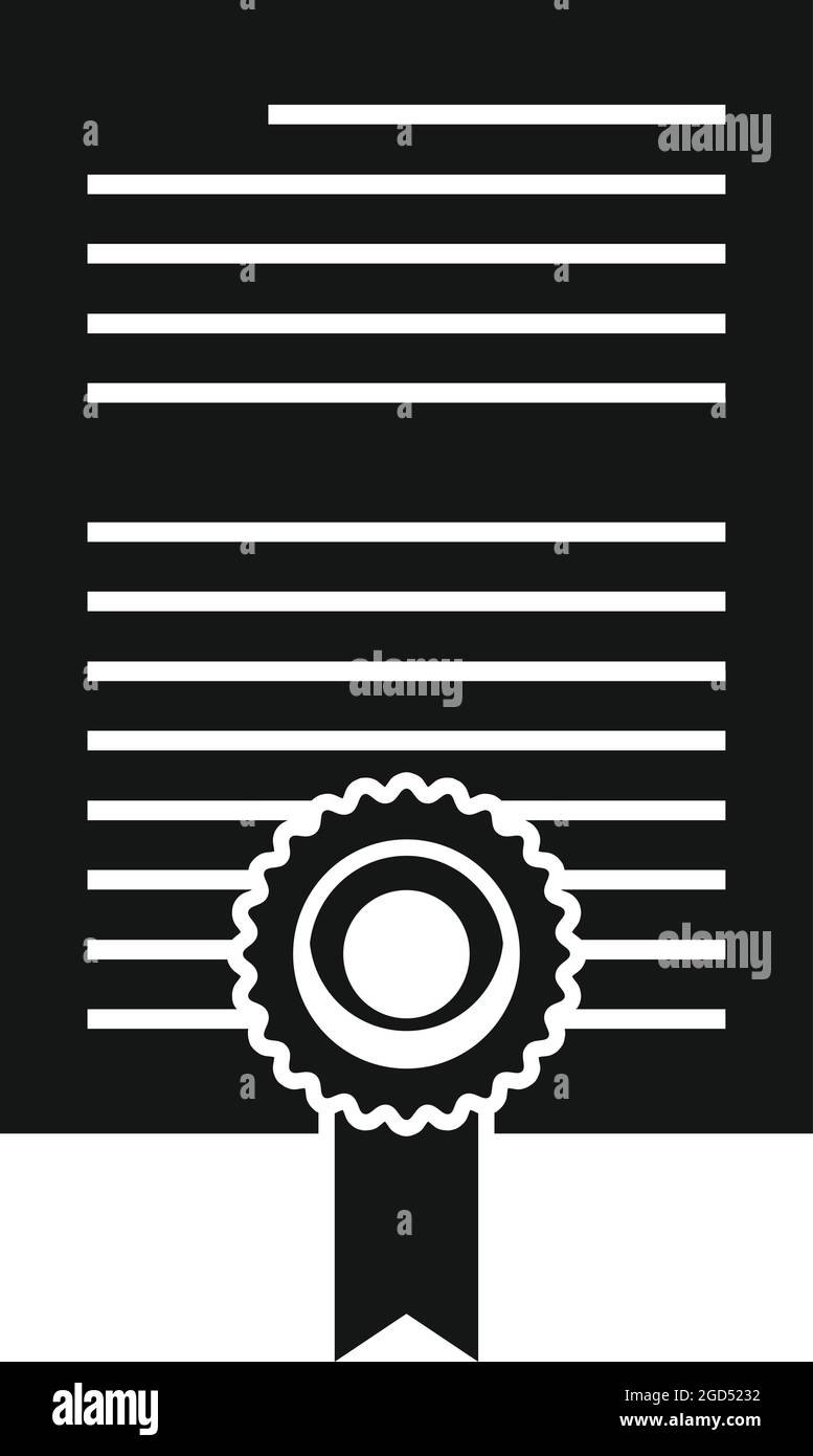 Diplôme papier icône vecteur simple. Conception du certificat. Ruban de document Illustration de Vecteur