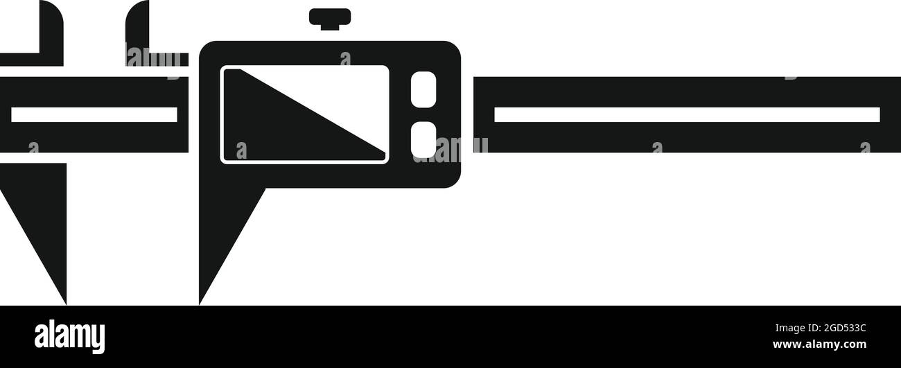 Icône de marqueur de règle vecteur simple. Pied à coulisse. Micromètre Illustration de Vecteur