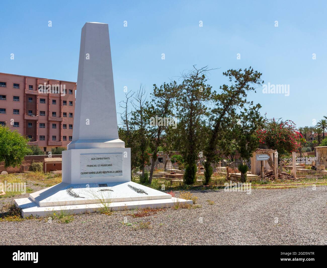 Le cimetière européen, Marrakech, Maroc Banque D'Images