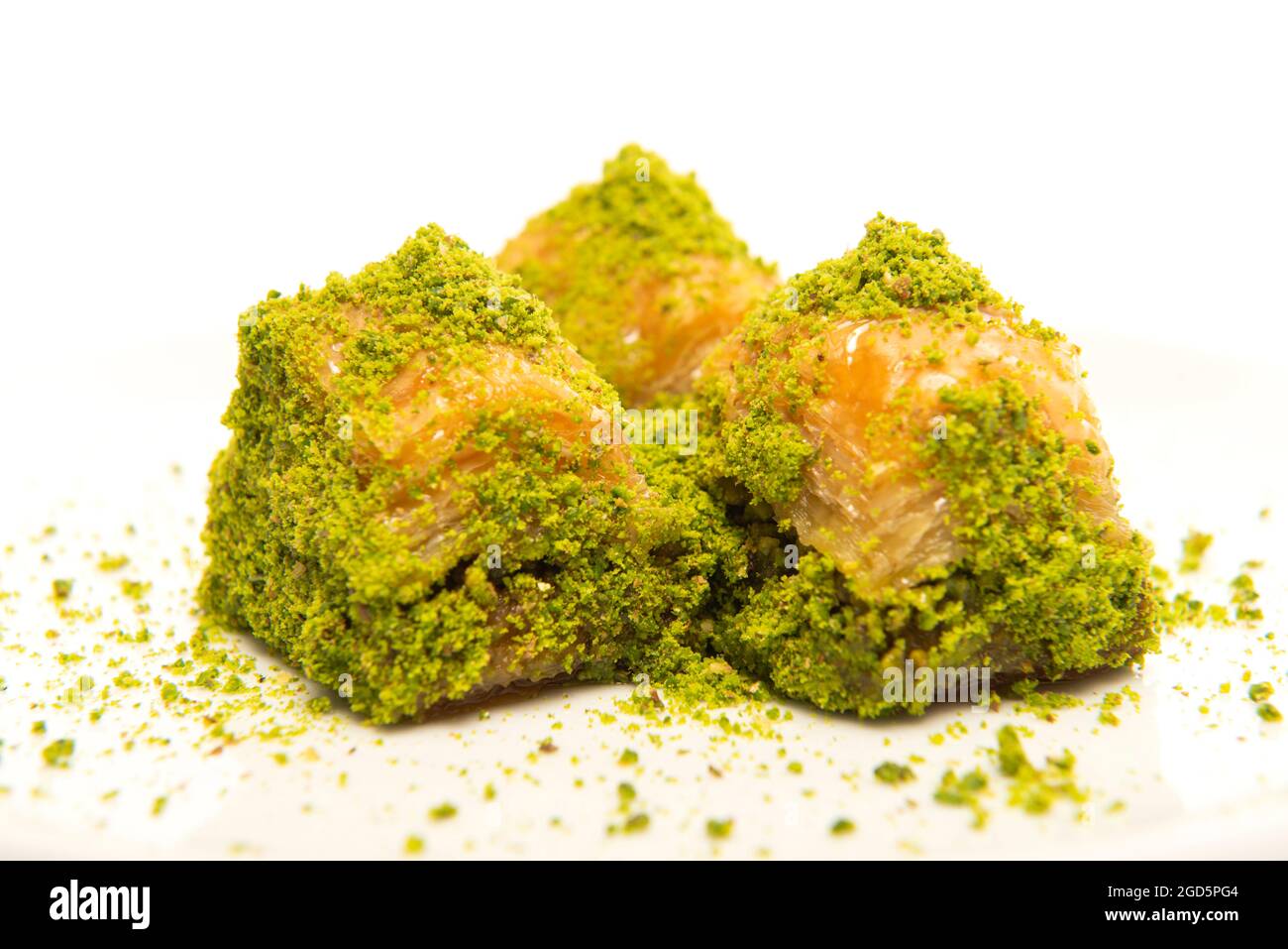 Baklava - sucreries turques avec pistache. Baklava turque Banque D'Images