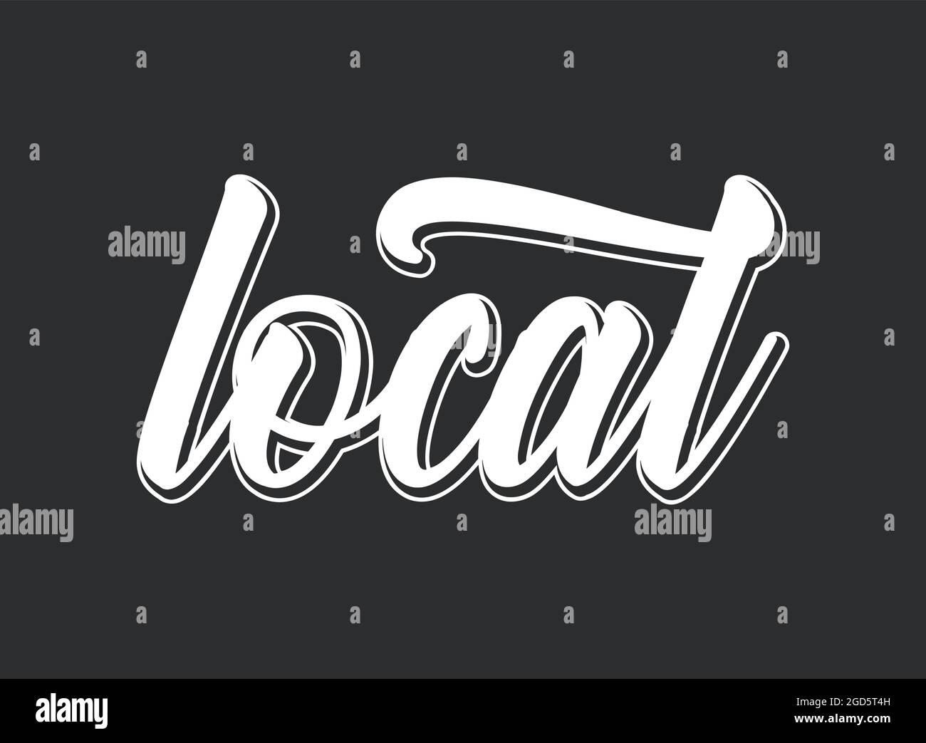 Mot LOCAL esquissé à la main comme annonce, bannière Web. Lettrage pour bannière, en-tête, publicité, annonce Illustration de Vecteur