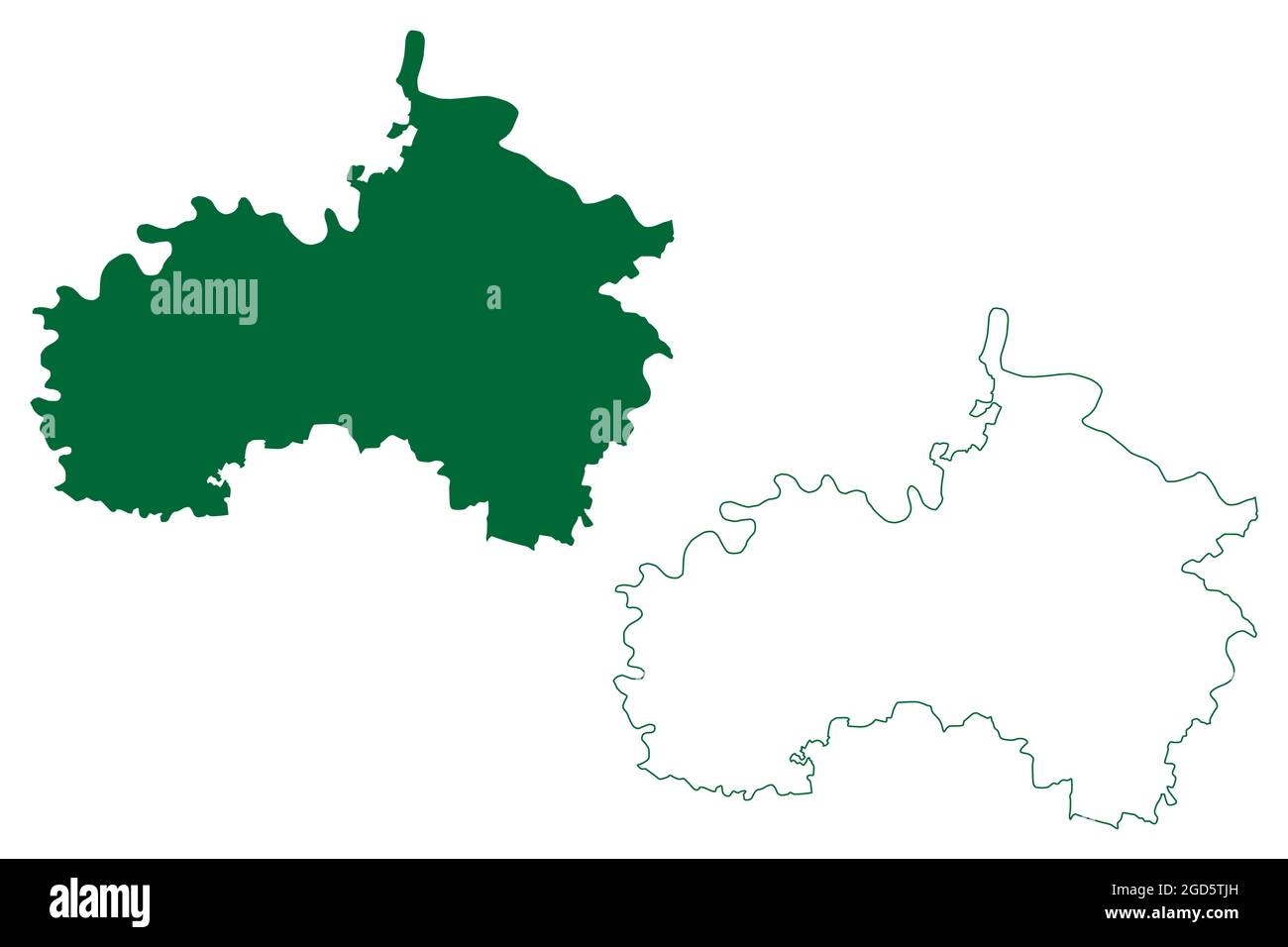District de Hamirpur (État de l'Uttar Pradesh, République de l'Inde) carte illustration vectorielle, scribble esquisse carte de Hamirpur Illustration de Vecteur