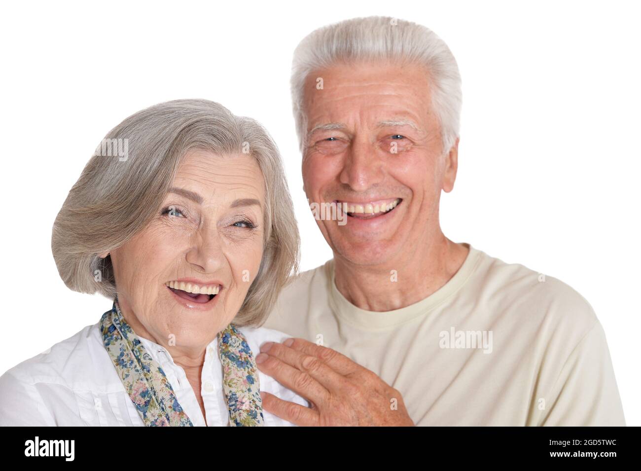 Portrait of a happy senior couple posing Banque D'Images