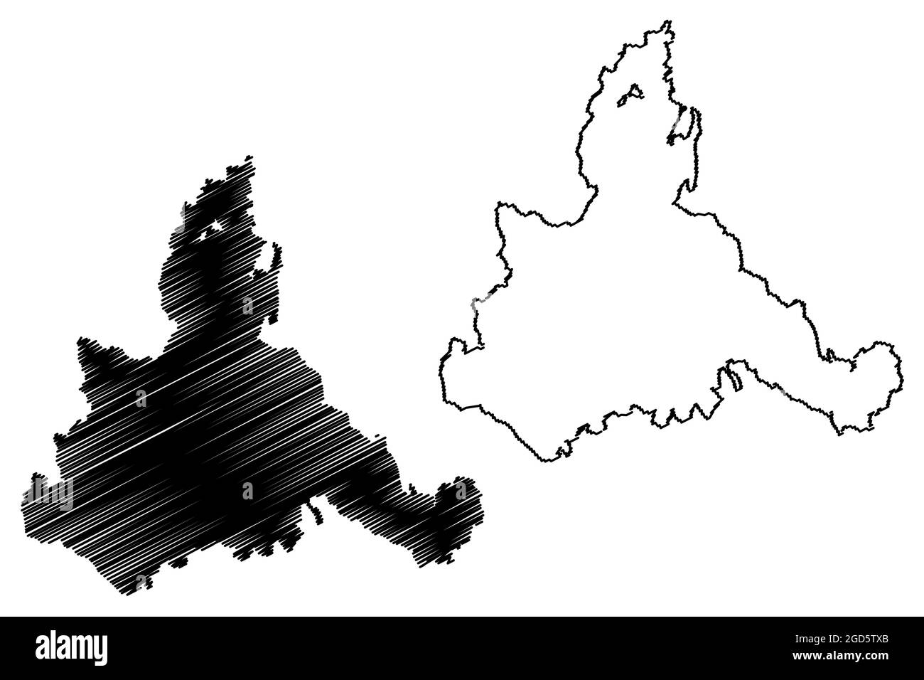 Province de Saragosse (Royaume d'Espagne, communauté autonome d'Aragon) carte illustration vectorielle, scribble esquisse carte Saragosse Illustration de Vecteur