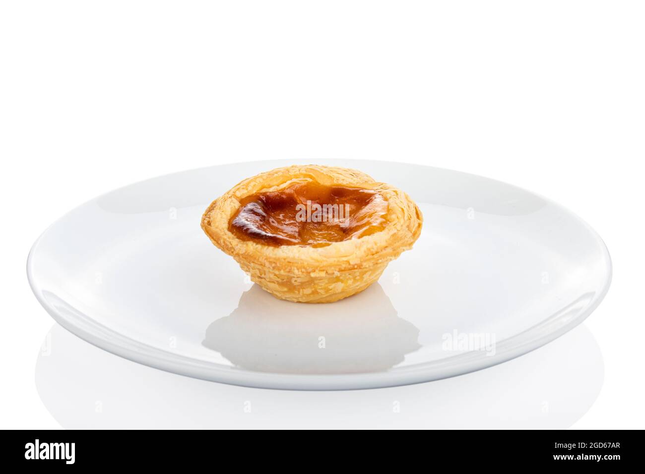 Pasteis de Nata, sur fond blanc Banque D'Images