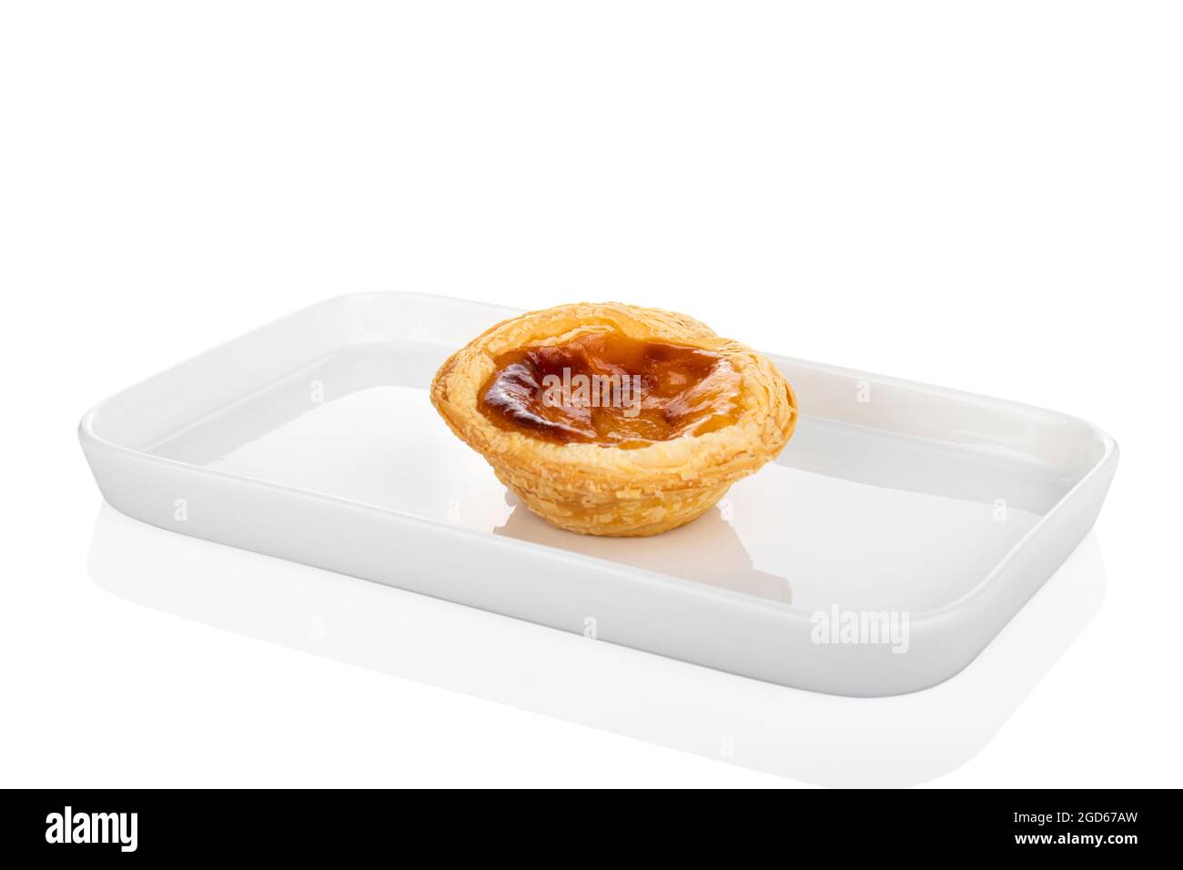 Pasteis de Nata, sur fond blanc Banque D'Images