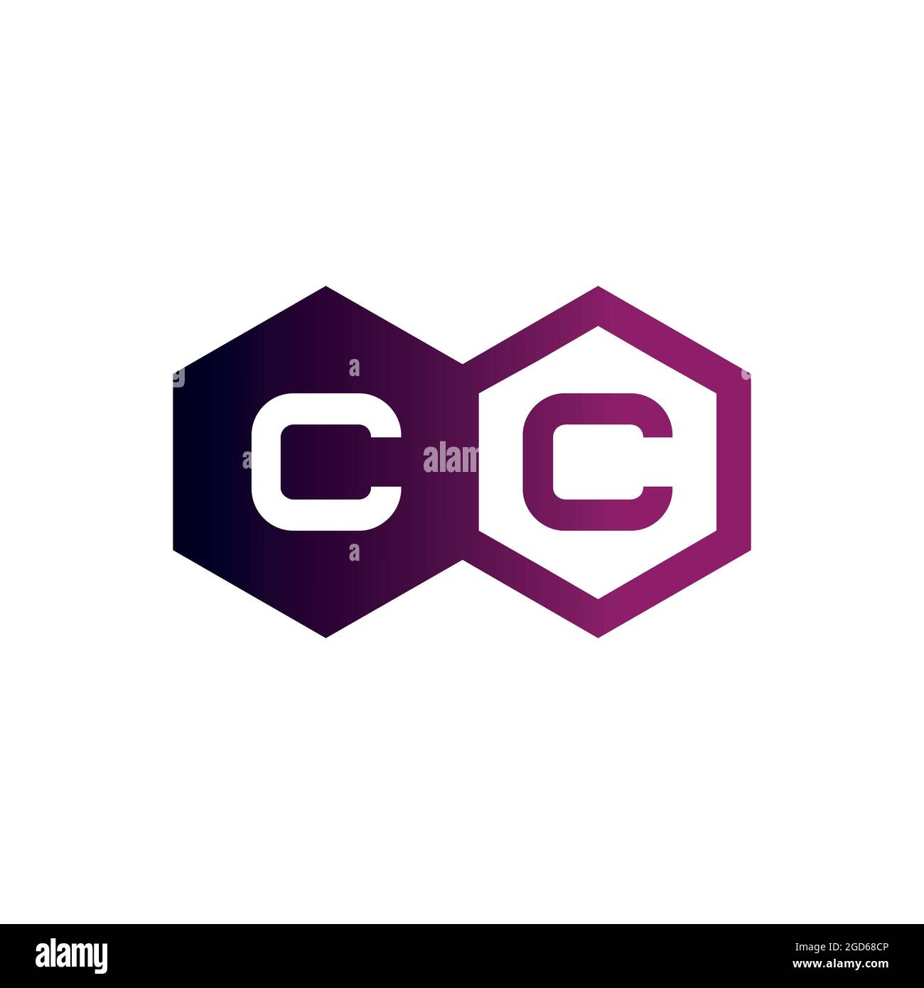 lettre cc polygon logo icône vecteur plat concept graphique conception Illustration de Vecteur