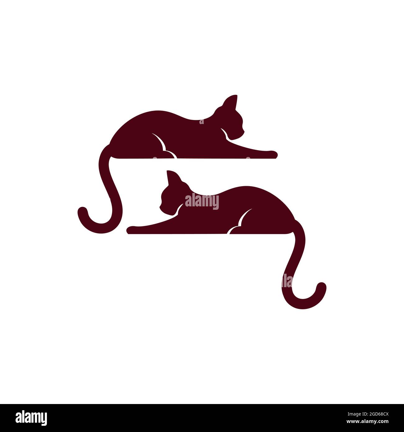 abstrait chat animaux logo icône vecteur plat concept graphique conception Illustration de Vecteur