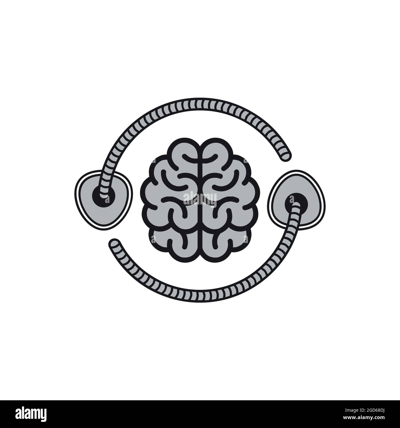 cerveau anesthésie résumé logo icône vecteur plat concept graphique conception Illustration de Vecteur