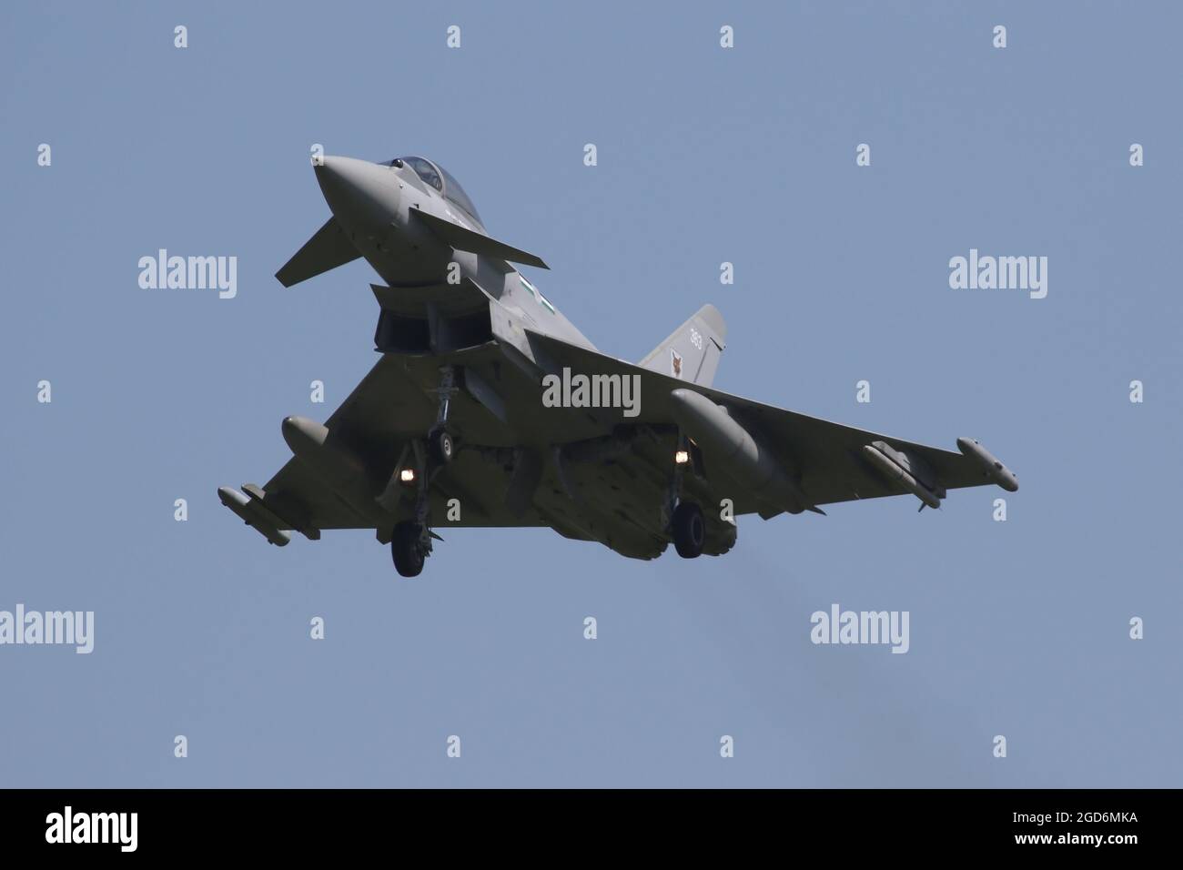 Typhon du 12 e Escadron qui a surtiré RAF Coningsby. Banque D'Images