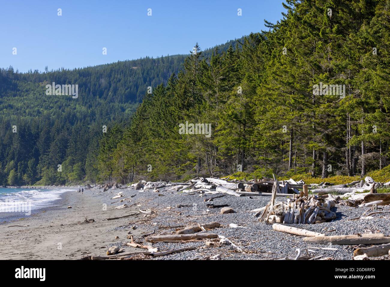 Scène côtière immaculée au parc provincial French Beach, île de Vancouver, Canada Banque D'Images