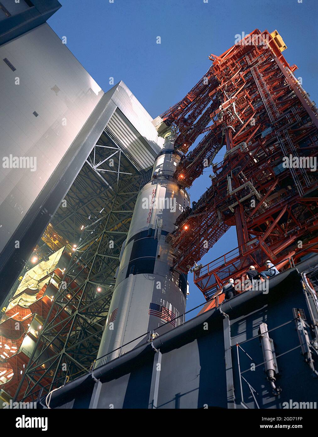 Regarder une fusée Sutun V sur son plateau de lancement Banque D'Images