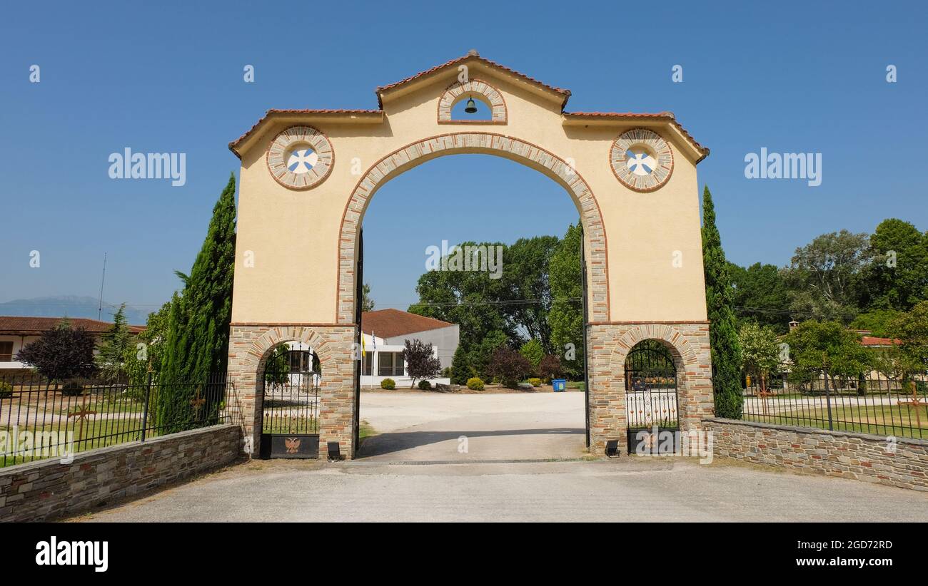 Site baptismal traditionnel de Lydia, le premier chrétien en Europe près de l'ancien Philippi, Grèce Banque D'Images