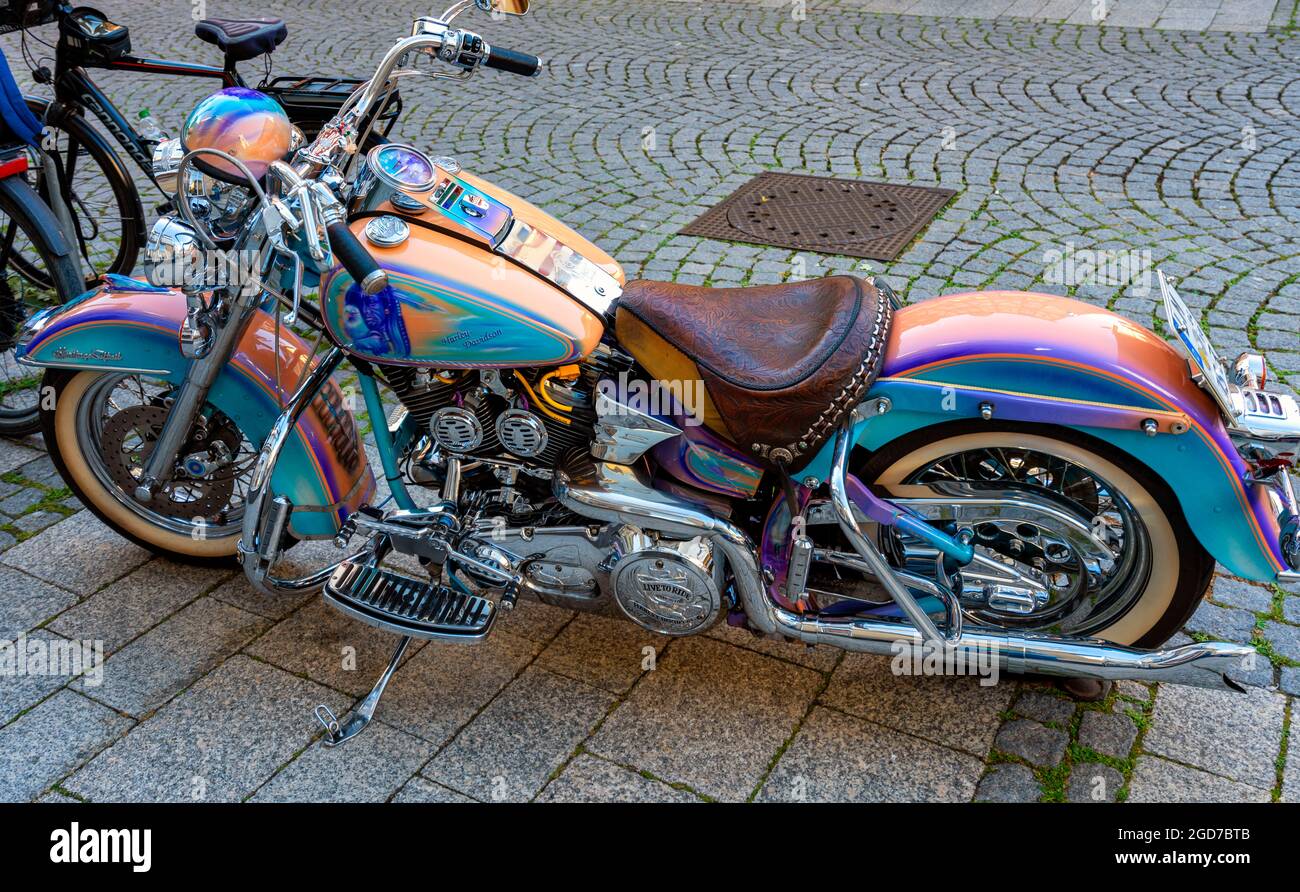 Harley Davidson colorée Banque D'Images