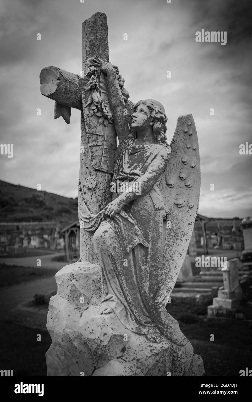 Symbole de religion celtique sur un cimetière Banque D'Images