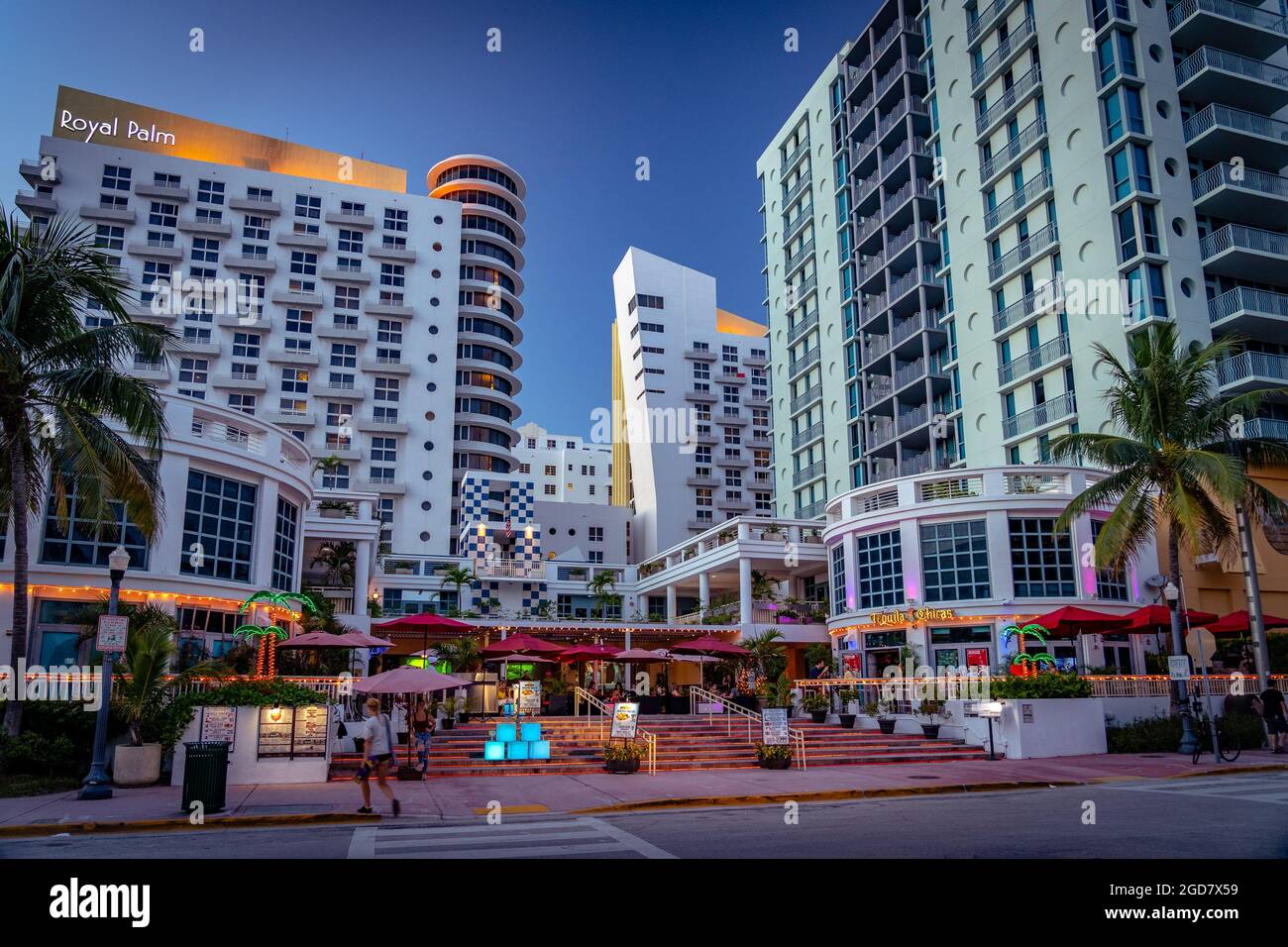 Miami Beach, Floride, USA - bâtiments de l'hôtel dans la région de South Beach precinct Banque D'Images