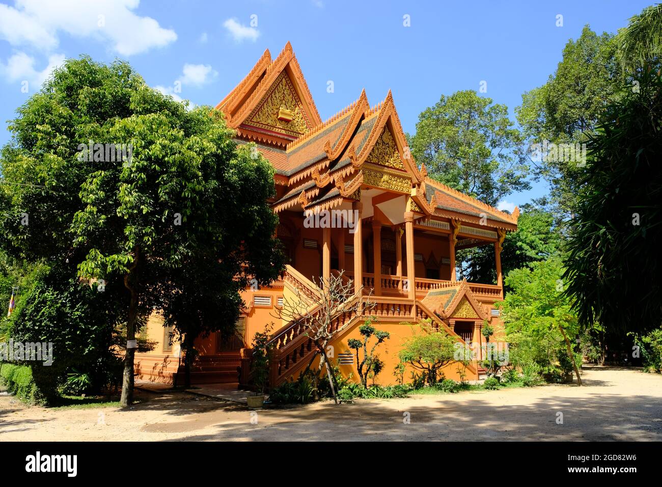 Cambodge Krong Siem Reap - salle d'ordination Wat Bo Banque D'Images