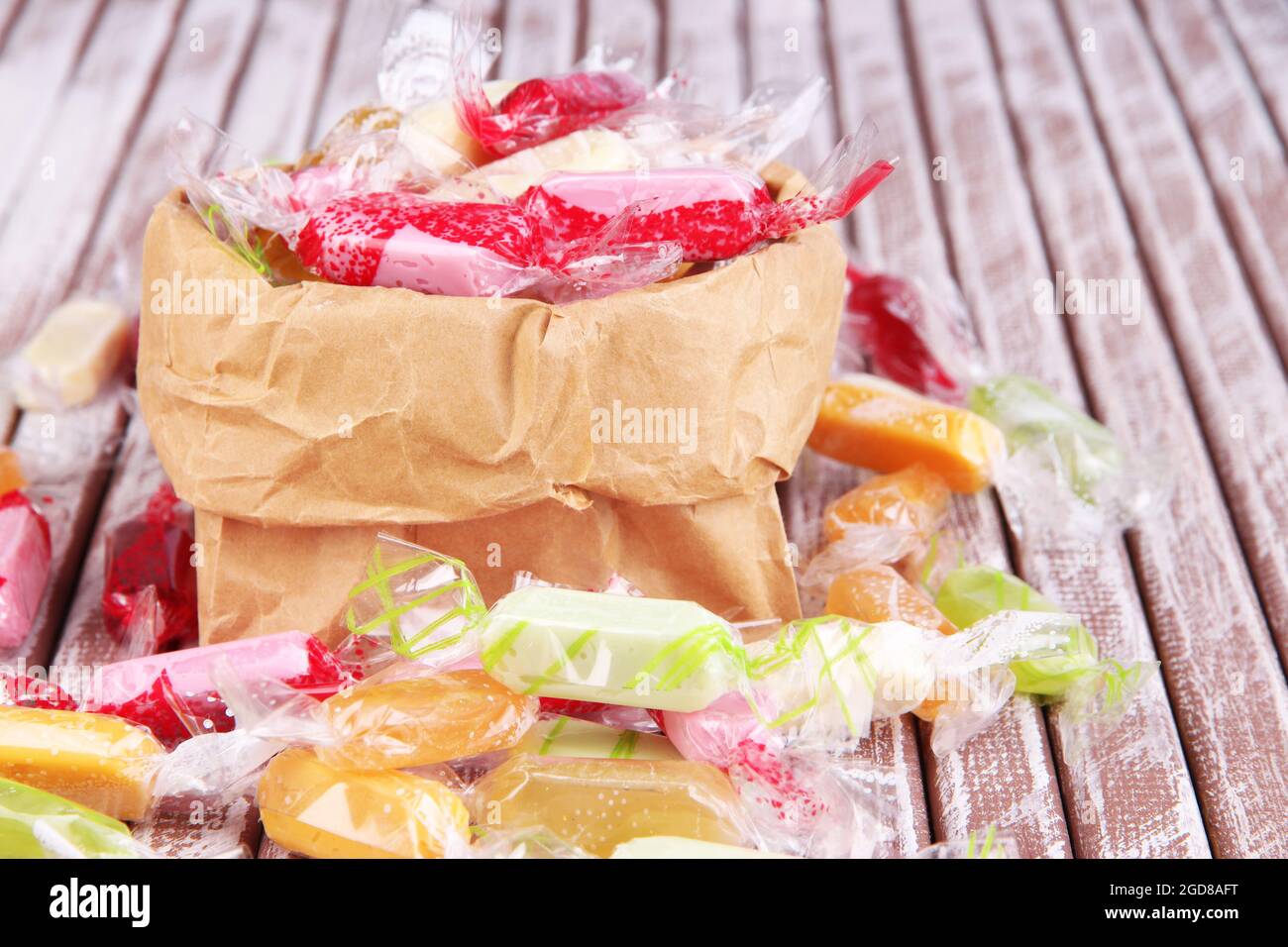 Emballages de bonbons en papier brun Banque de photographies et d