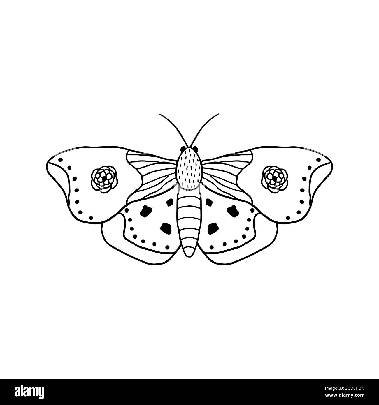 Papillon en forme de doodle Illustration de Vecteur