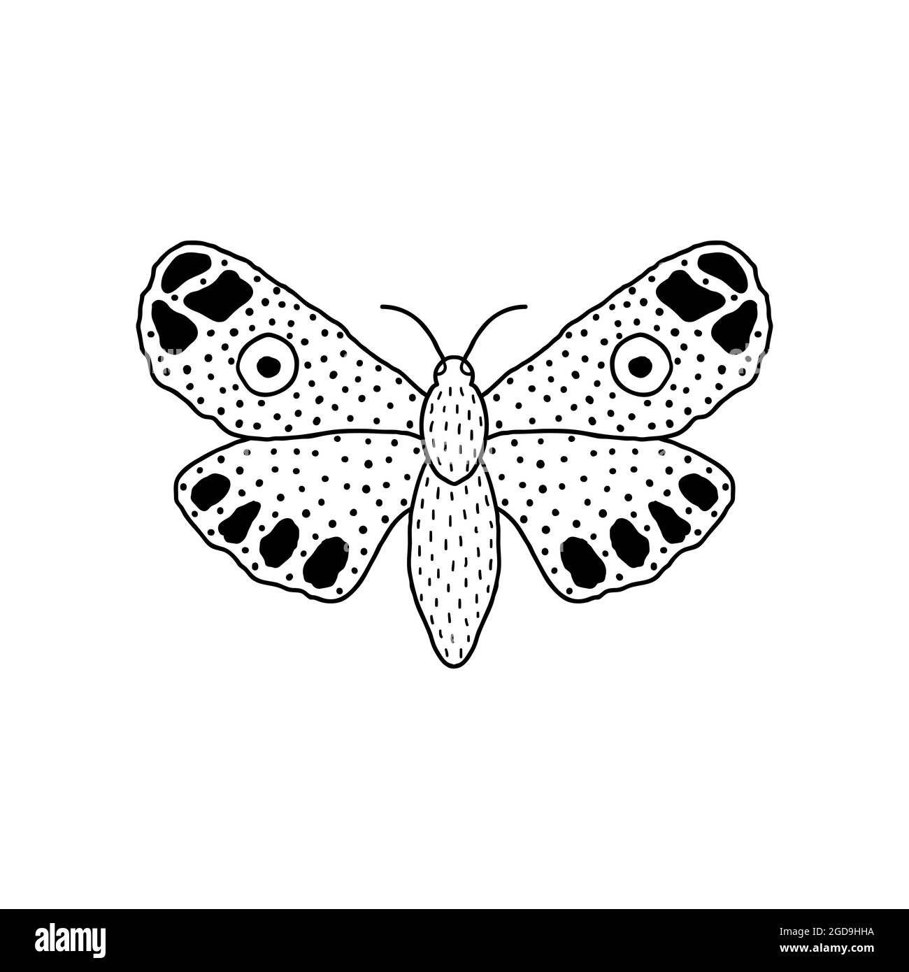 Papillon en forme de doodle Illustration de Vecteur