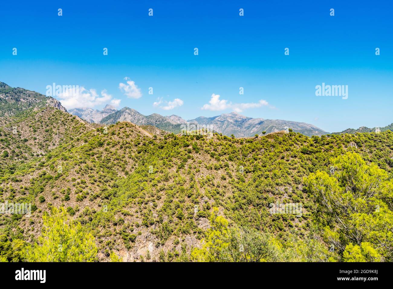 Paysage de montagnes Tejeda, Almijara et Alhama dans le Parc naturel, Andalousie, Espagne, Europe Banque D'Images