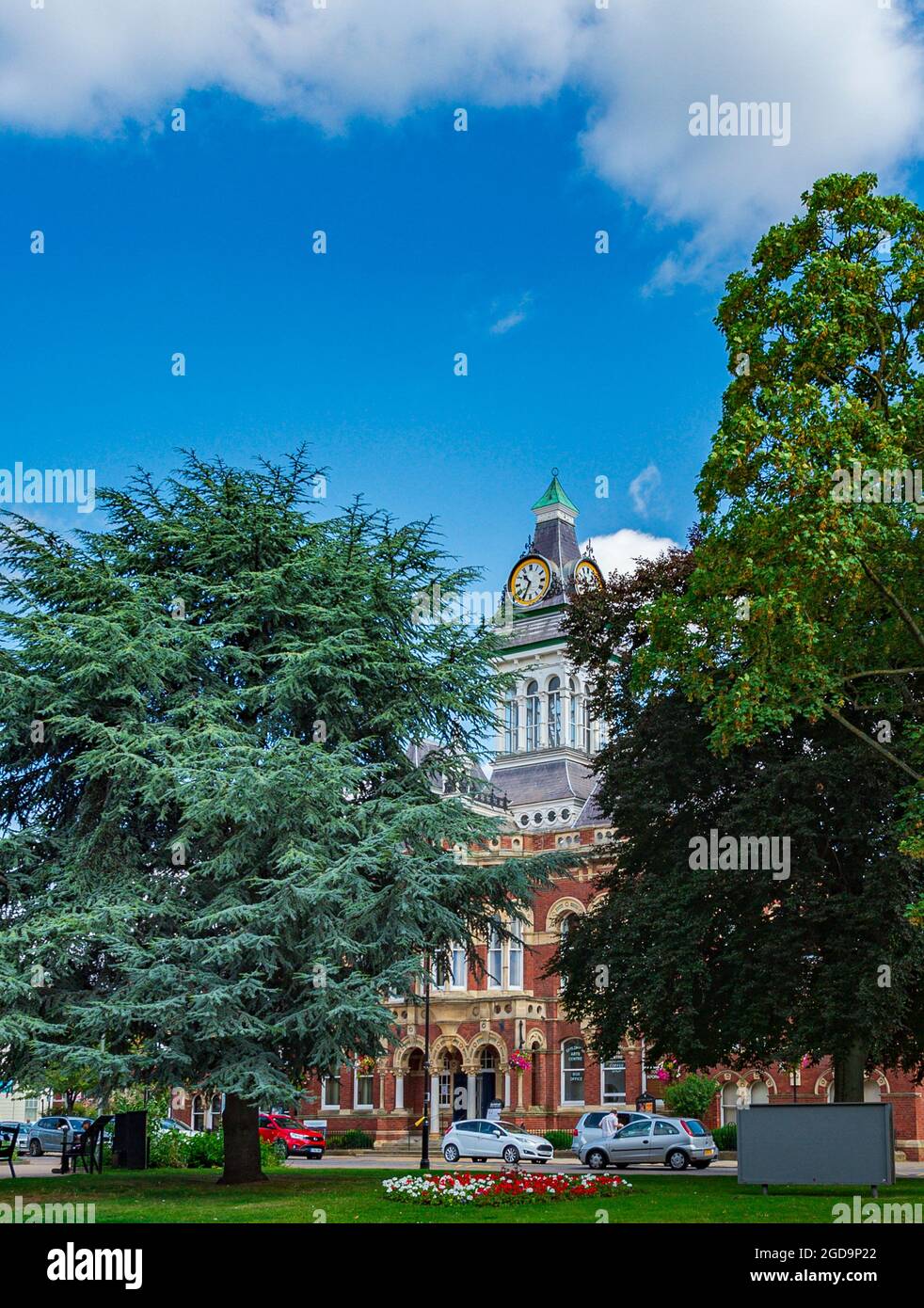 Grantham, Lincolnshire, Angleterre Royaume-Uni The Guildhall on St Peters Hill Banque D'Images