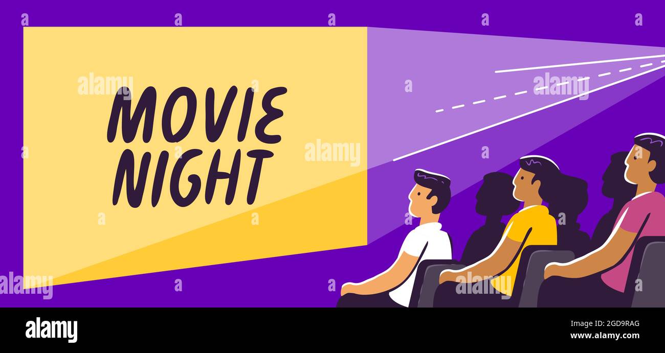 Les gens regardent des films dans le hall de cinéma. Illustration du vecteur de tramage de film Illustration de Vecteur