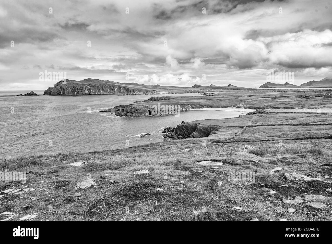 Ballyferrer , sur la péninsule de Dingle et vers les trois Sœurs (Munster, Irlande du Sud-Ouest) Banque D'Images