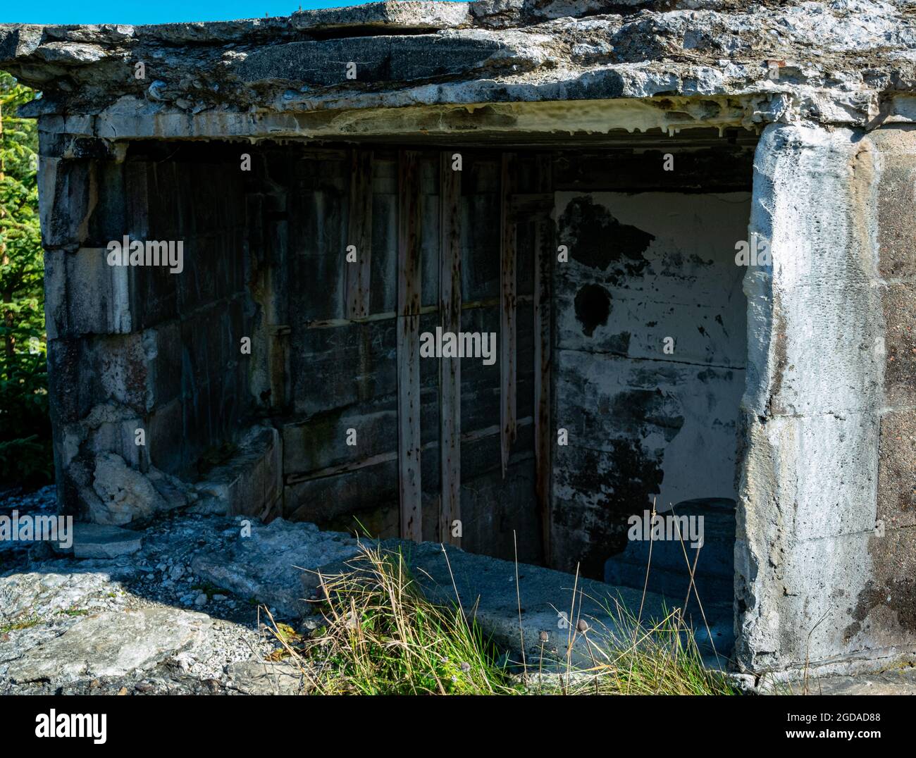 Intérieur de la station de contrôle des incendies et de la Colombie-Britannique de fort Ives. Banque D'Images