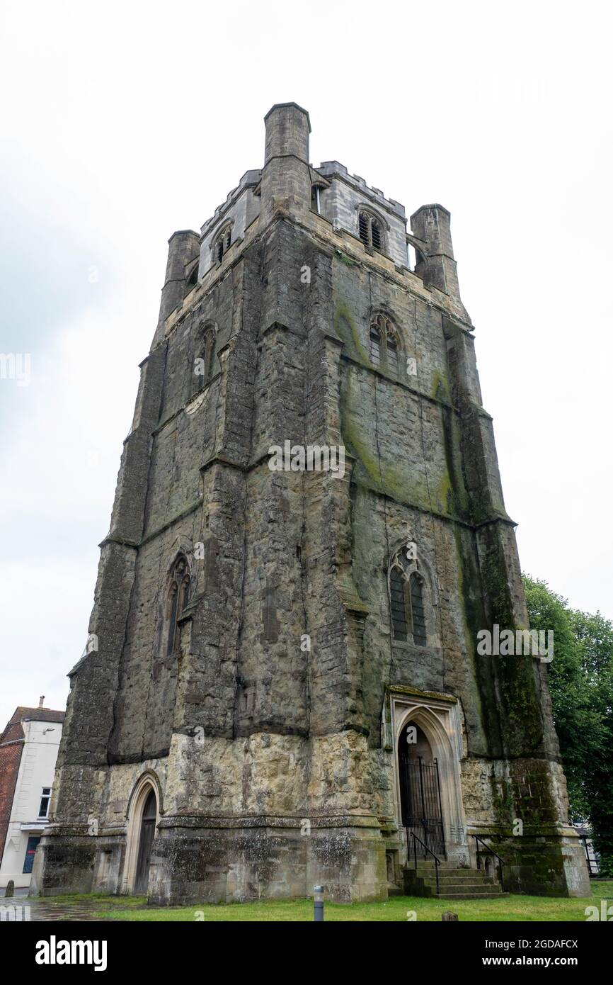 Clocher médiéval détaché à la cathédrale Chichester West Sussex l'Angleterre est depuis plus de 600 ans Banque D'Images