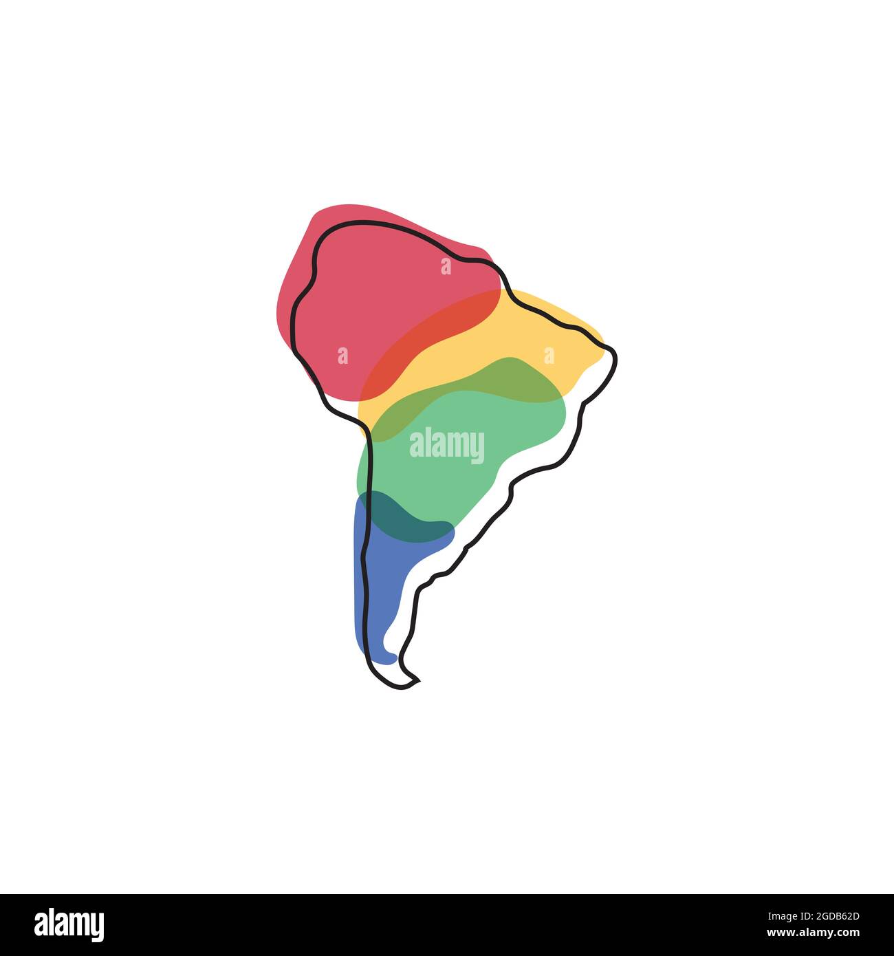 Modèle de vecteur d'illustration de la conception du logo de la carte en Amérique du Sud Illustration de Vecteur