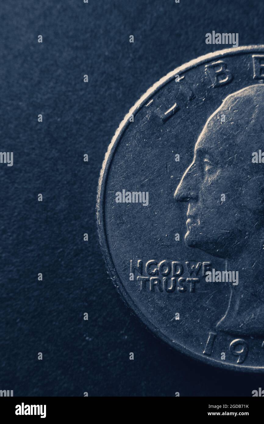 Macro d'american un quart de pièce. Banque D'Images