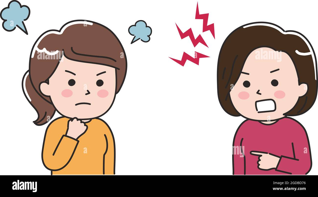Les femmes ont un grand argument. Illustration vectorielle isolée sur fond blanc. Illustration de Vecteur