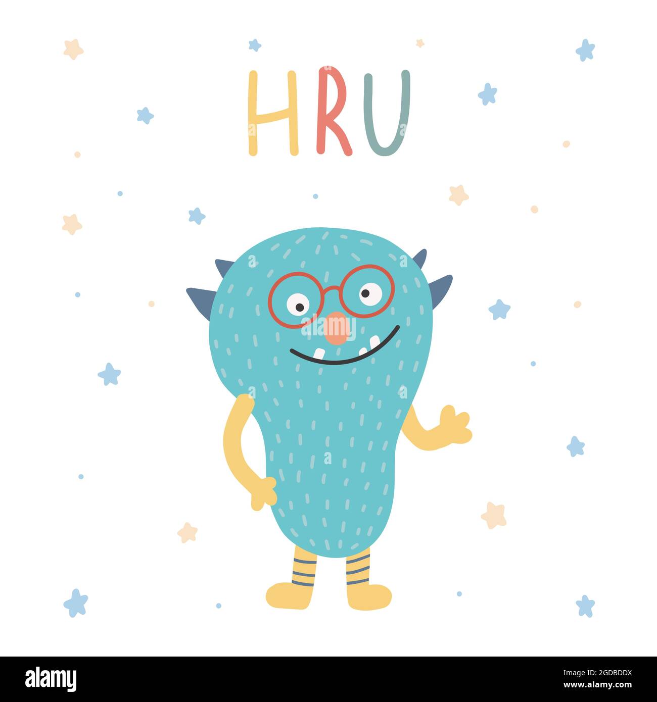 Monstre Colore Mignon Dessin Anime Kawaii Drole De Personnage De Bebe Joyeux Halloween Illustration Vectorielle Image Vectorielle Stock Alamy