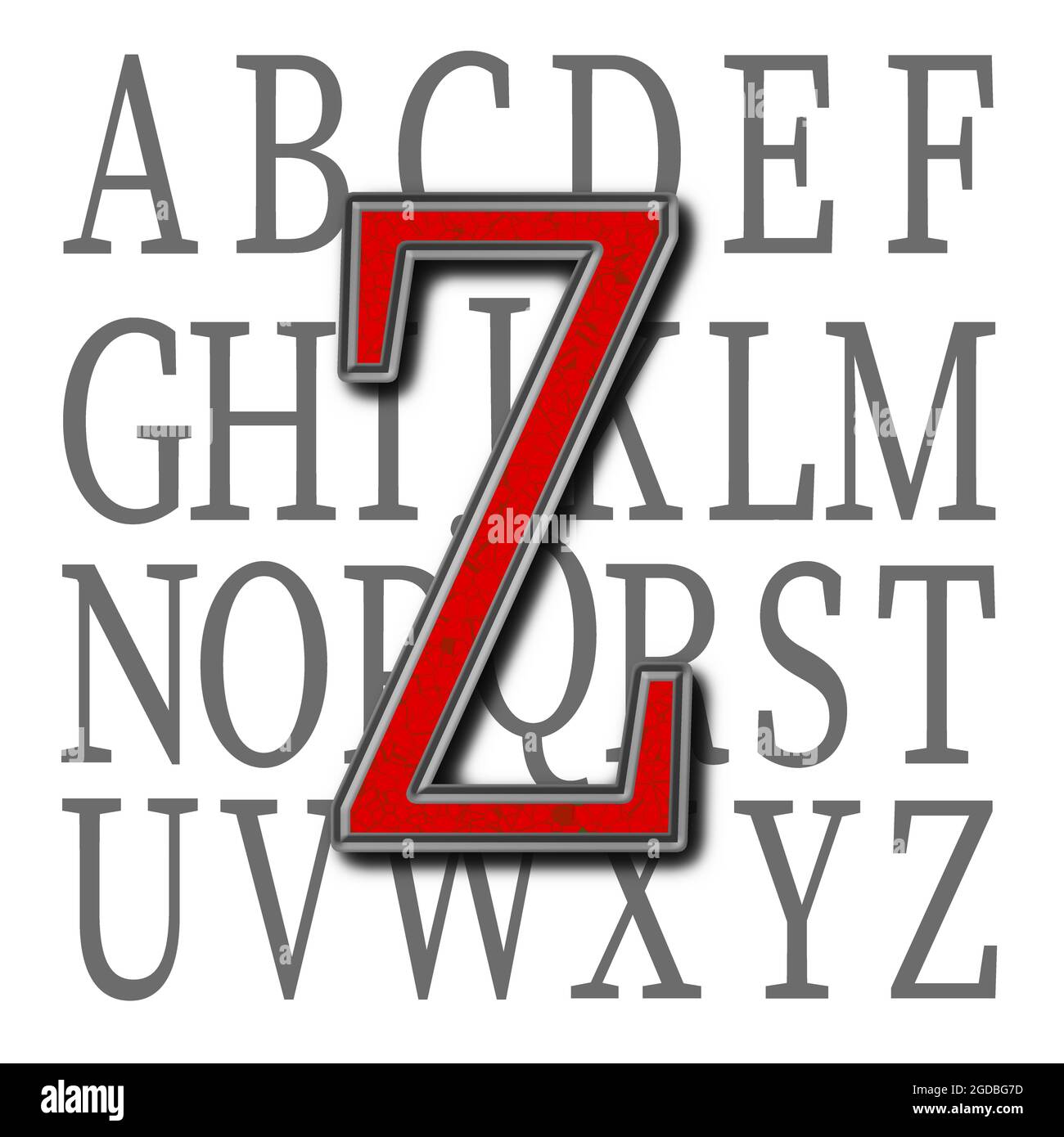 Monogramme de caractère majuscule Z ; Design: Stony Banque D'Images