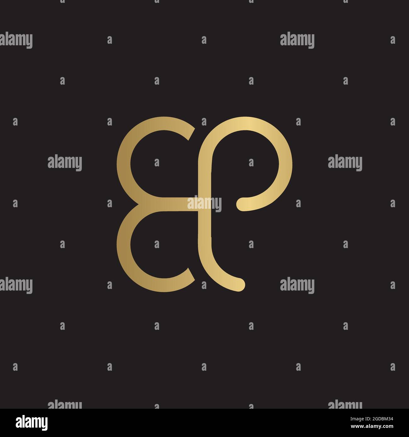 Initiales de l'alphabet logo PB, BP, B et P. Illustration de Vecteur